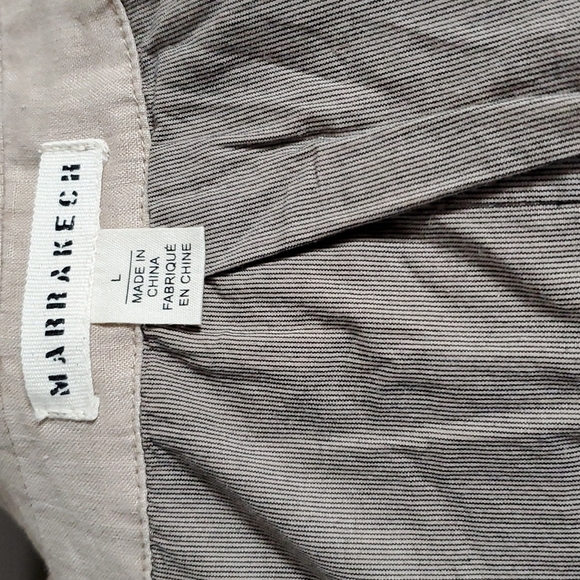 Marrakech tan linen NWT anthropologie single button blazer 3/4 sleeve - Picture 9 of 11